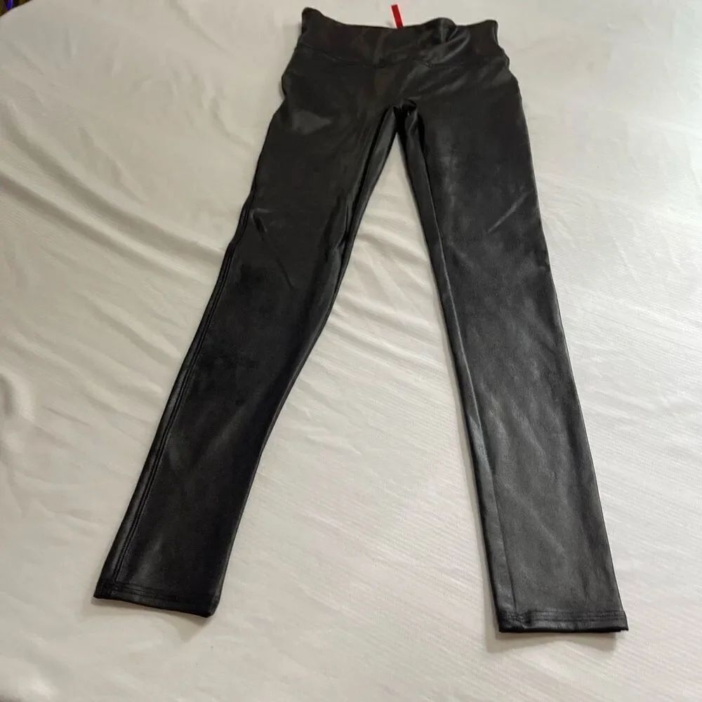 Spanx Black Faux Leather Leggings Size S/P Small